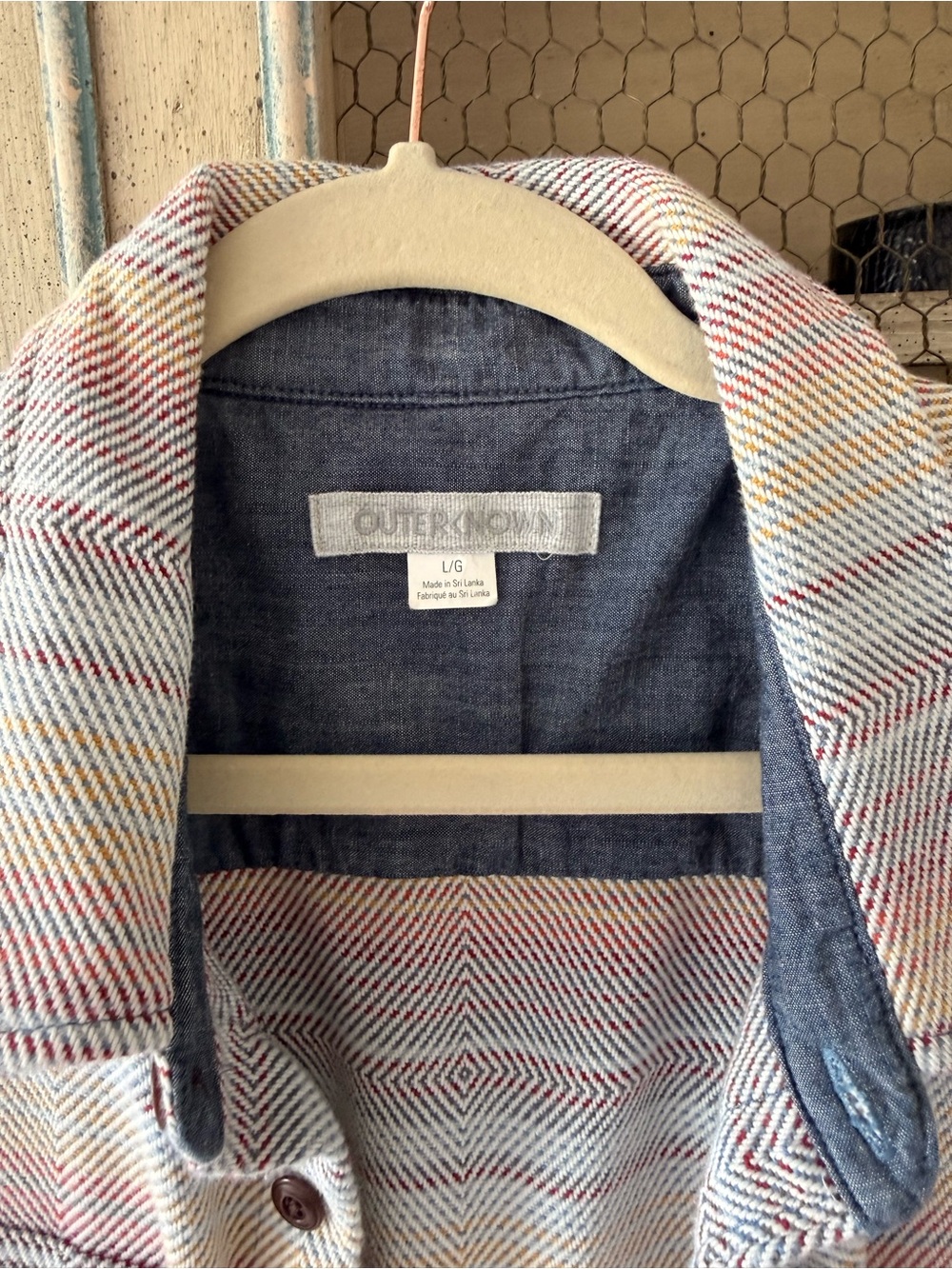 Outerknown Pastel Striped Button-Down Shirt - Pink, Cream, Blue - Picture 2 of 3
